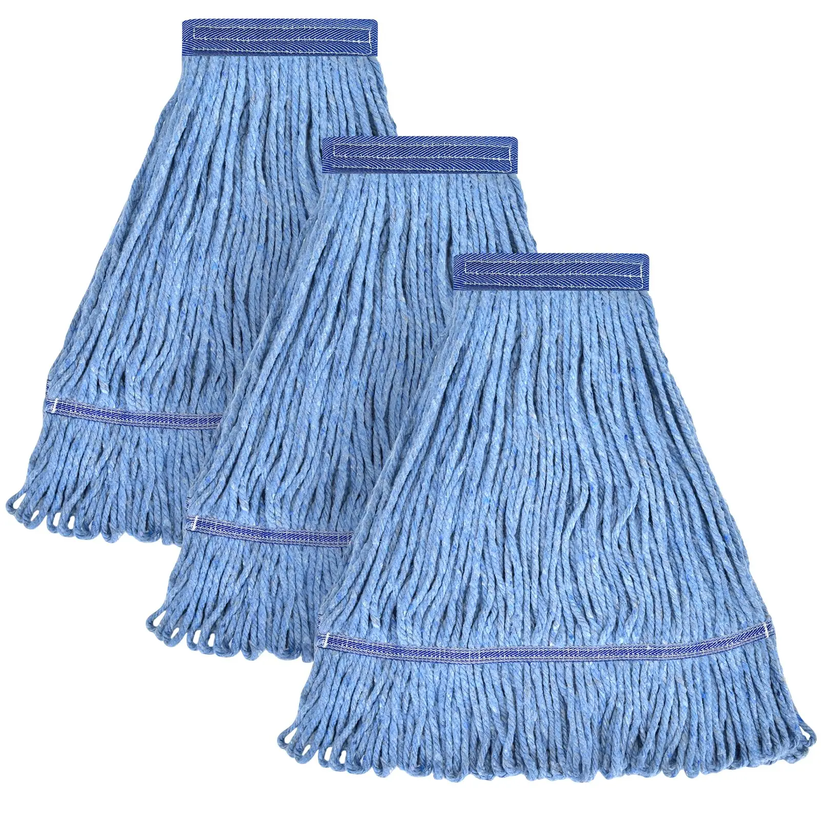 Commercial Heavy Duty Microfiber Mop Heads for Floor Cleaning 4-Ply Synthetic Cotton Yarn Industrial Wet Mop Head Refill