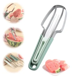 3 in 1 Manual Multifunctional Plastic Stainless Steel Watermelon Slicer Cutter Tool Watermelon Fork