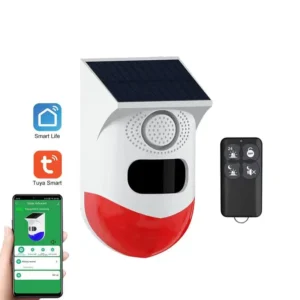 IP65 Waterproof 120db Solar LED Alarm Light Remote Control 3-Mode Infrared Induction for Garden Farm Warehouse House