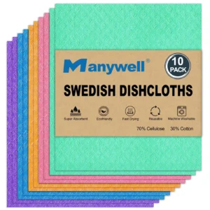 Imported Biodegradable Reusable Swedish Dishcloth Eco-Friendly Kitchen Clean Towels Cellulose Sponge Woodpulp Dish Cloth