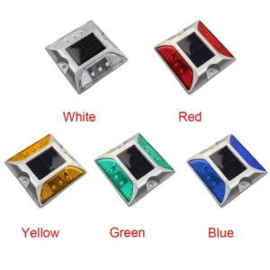 IP68 Waterproof Reflective Square Raised RGB LED Cat Eye Aluminum Solar Panel Lights Solar Panel Powered Garden Road Safety