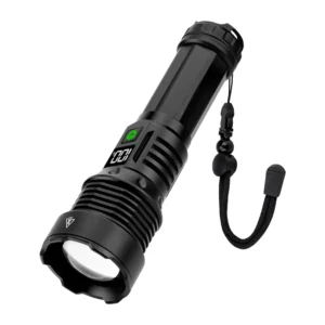 Digital Display 3000 Lumens Super Bright Lanterns Zoomable Torch Light Portable Mobile Power Long Range LED Tactical Flashlight