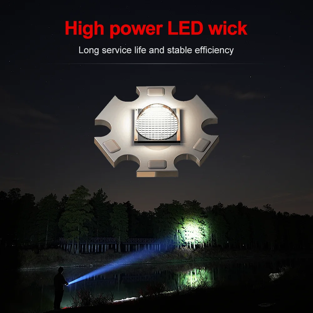 1000 Lumens Portable Rechargeable Led Lanterns High Brightness Long Range Torch Light Camping Light Tactical Flashlight - Image 2