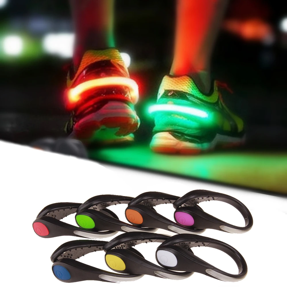 Helius Outdoor Safety Luminous Night Running Shoe Safety Clips Cycling Sports Warning Light Led Sport Running Light