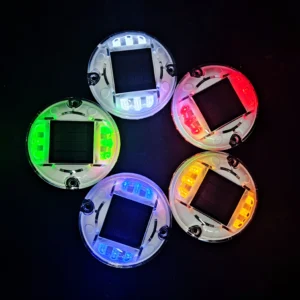 6PCS UV-Resistant Anti-Reflective PC IP68 Waterproof Rechargeable Battery LED Solar Road Studs Light Sensor Control for Garden