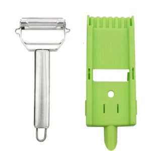 2 Pcs Stainless Steel Multifunctional Vegetable Potato Peeler Julienne Peeler