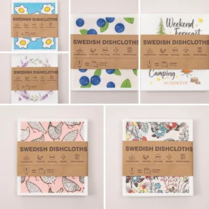 Customized Design Printed Swedish Dishcloth Eco-Friendly Cleaning Towels for Kitchen Dish Quick-Dry Cellulose Sponge Cloths