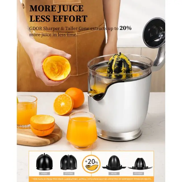 2024 Industrial Ultra Quiet Motor BPA Free Smooth Orange Juicing Machine Brushed Stainless Steel Less Time Cost Electric Juicer - Image 3