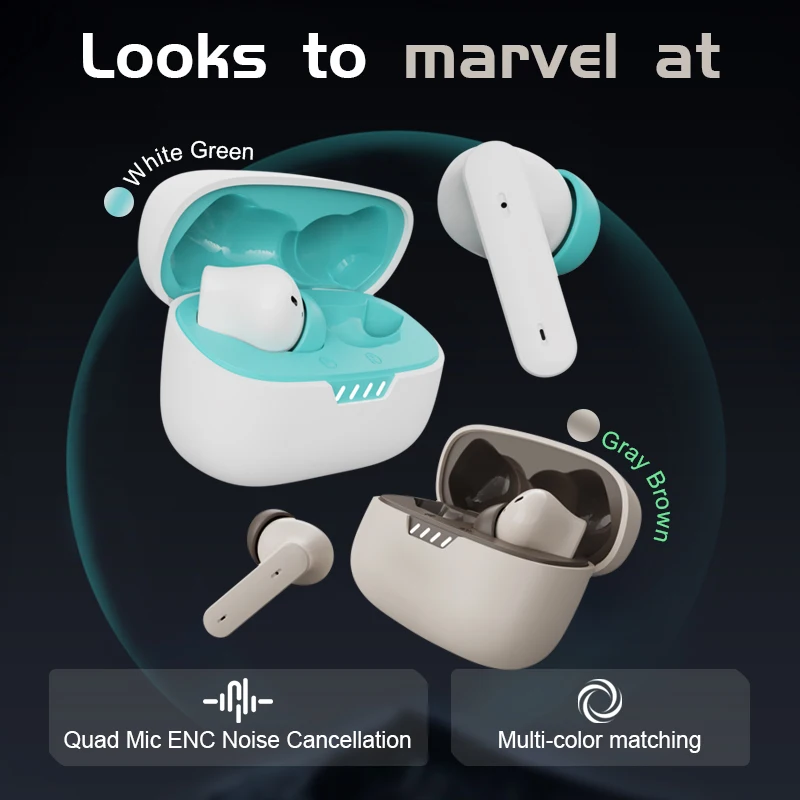S01 ENC&ANC TWS Earbuds Bluetooth V5.4 Noise Cancelling Headset Earphones & Headphones Gaming Model In-ear Earphones - Image 3