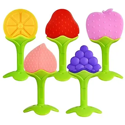 Wholesale Fruit Feeders Pacifiers Newborn Infants BPA Free Natural Organic Silicone Baby Teethers Set - Image 3
