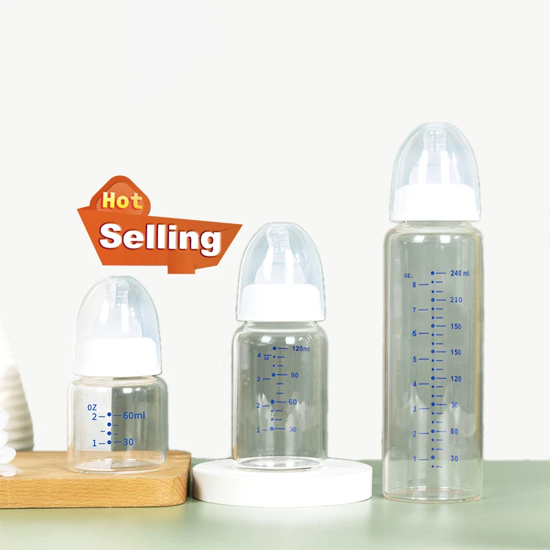 Custom BPA Free Standard Baby Milk Feeding De Glass Bottle Kit for Newborn Mamadeira Para