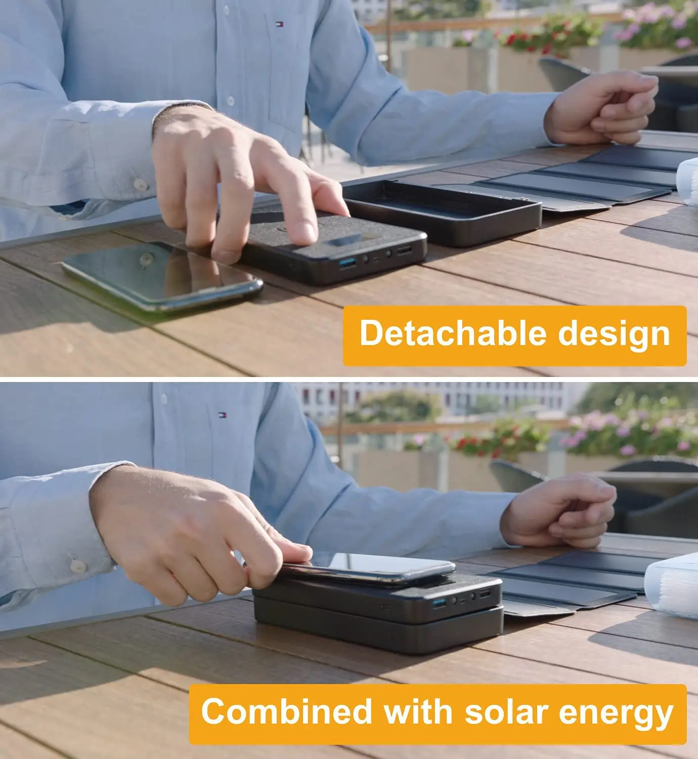 Portable Sunpower 5v 9v Cell Phone Battery Etfe Monocrystalline Charger Powerbank 20000mah 4 Foldable Solar Panels Power Bank - Image 4