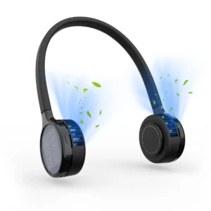 Solar Powered Neck Fan 360 Degree Adjustable Portable Fan for Outdoor Sports USB Type C Charging Hands Free Wearable Design