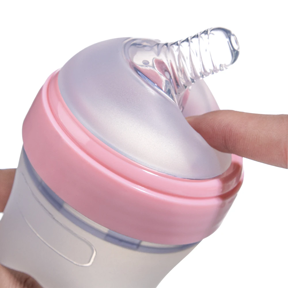 Cheap Wholesale BPA Free Newborn Wide Neck Ergonomic Silicon Milk Feeding Nursing Animal Baby Bottle Set - Image 2