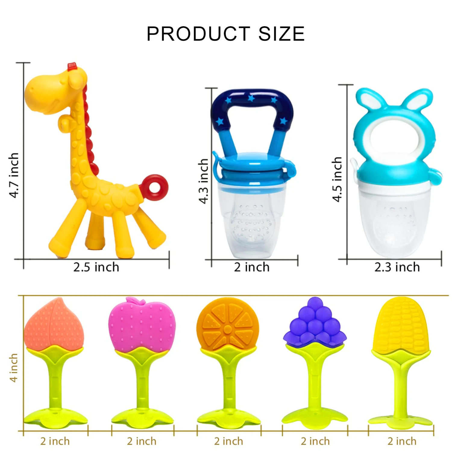 Wholesale Fruit Feeders Pacifiers Newborn Infants BPA Free Natural Organic Silicone Baby Teethers Set - Image 2