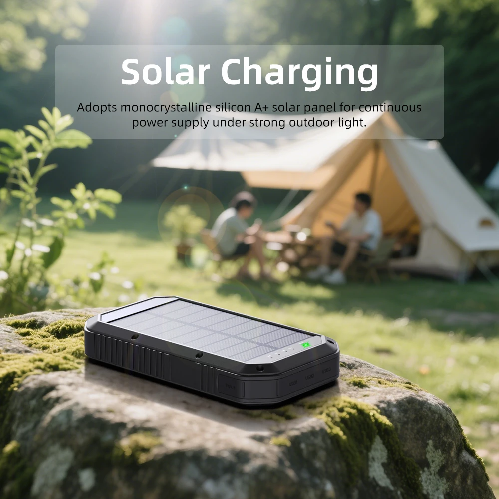 Waterproof Solar Powerbank Manufacturer Wholesales Solar Power Bank 20000mah 30000mah 5v 2a Solar Panel Power Bank Usb Charge - Image 2