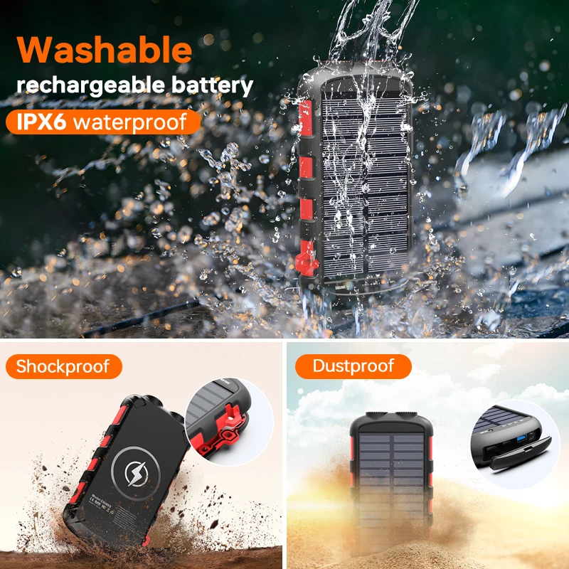 ES965S Cargador Portatil 20000 Power Banks Portable Wireless Powerbank Cargador Solar Power Charger Power Bank Solare 20000 Mah - Image 2