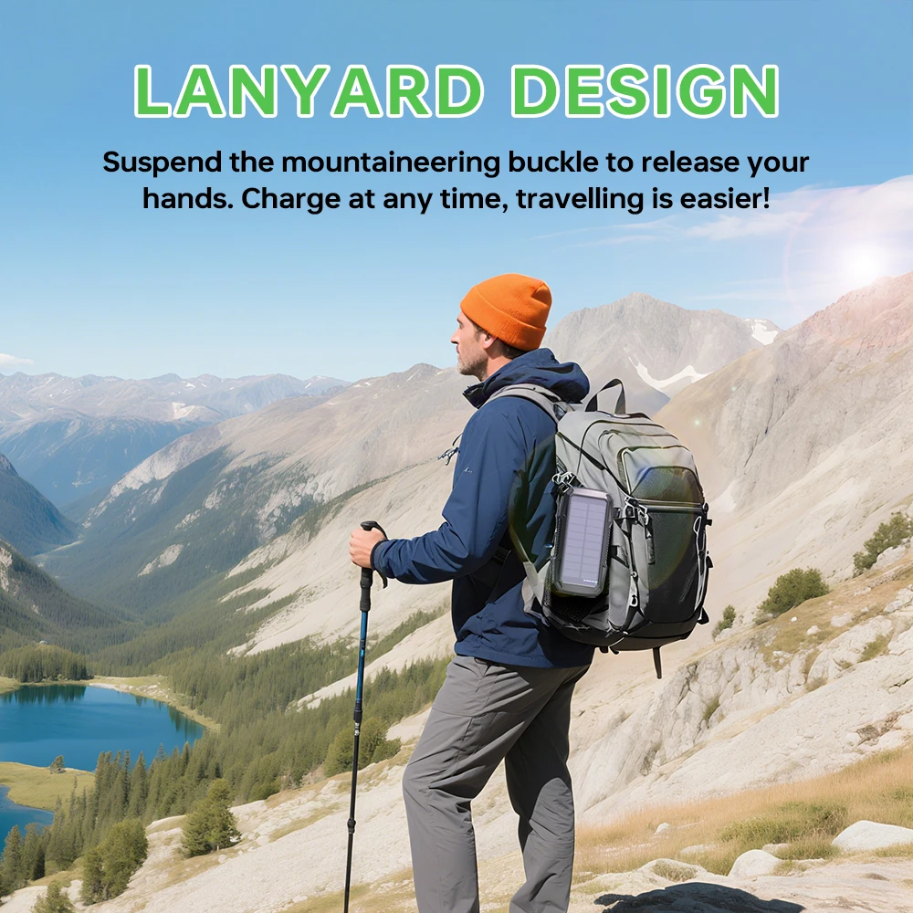 High Power LED Camping Lantern with Solar Charging 10000mAh Fast Wireless Charger Ideal for BBQ and Hiking - Image 6