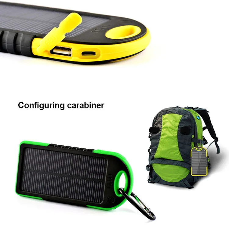 Custom Portable Power Bank 5000mah Dual-usb Waterproof Solar Power Bank Battery Charger - Image 5