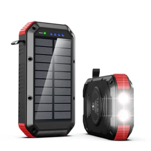 New Solar Power Bank 30000mah Waterproof Pd 22.5w Power Bank Wireless Portable Solar Panel with Led Light