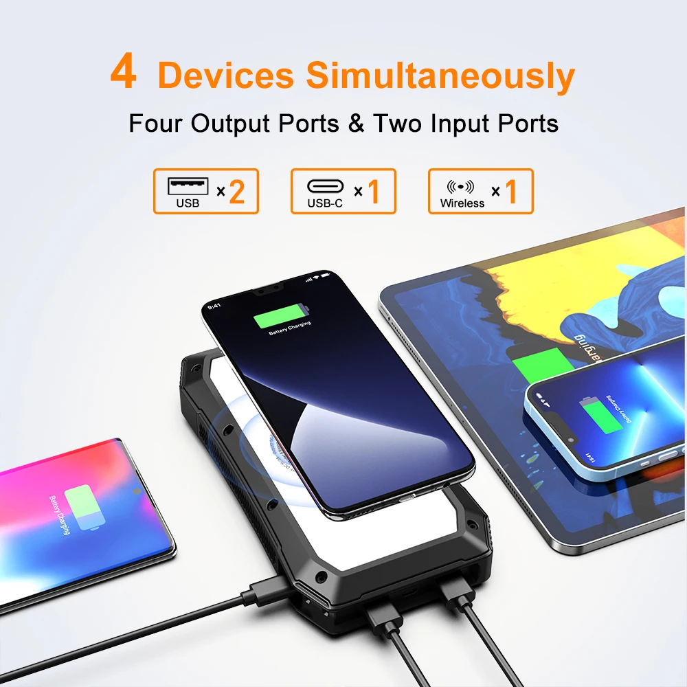 ES980S-PD Pover Bank 20000mah Power Add Power Bank 20000 Fast Charge Usb c Solar Powered Led Light Powrebank Charger - Image 3