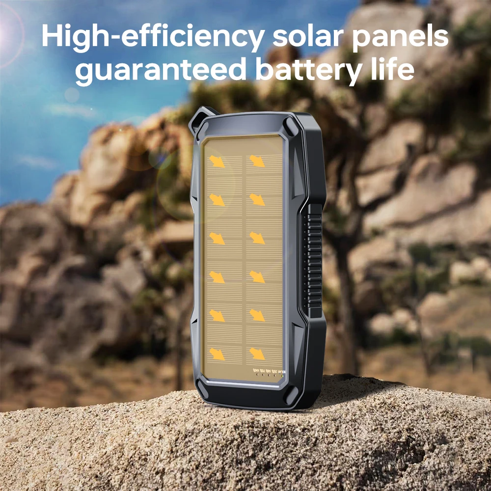 High Power LED Camping Lantern with Solar Charging 10000mAh Fast Wireless Charger Ideal for BBQ and Hiking - Image 3