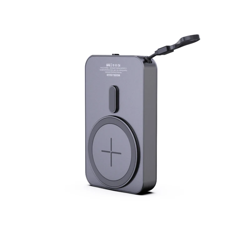 2024 New Design Solar Power Bank with 15W Magnetic Wireless Charger 20W PD Input Output Mobile Charger Power Bank - Image 6