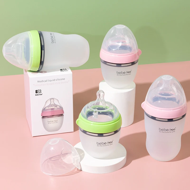 Cheap Wholesale BPA Free Newborn Wide Neck Ergonomic Silicon Milk Feeding Nursing Animal Baby Bottle Set - Image 3