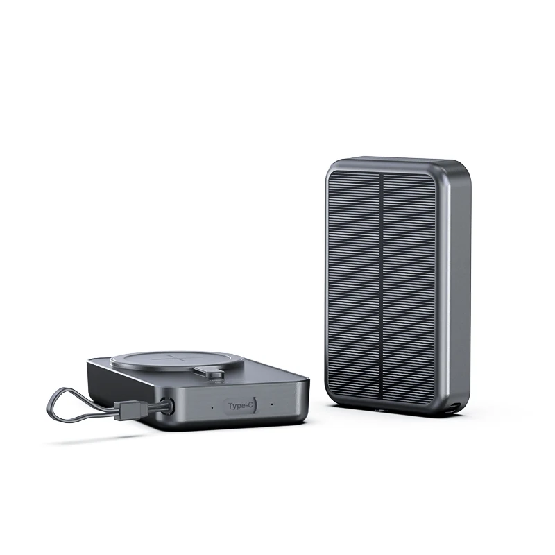 2024 New Design Solar Power Bank with 15W Magnetic Wireless Charger 20W PD Input Output Mobile Charger Power Bank - Image 5