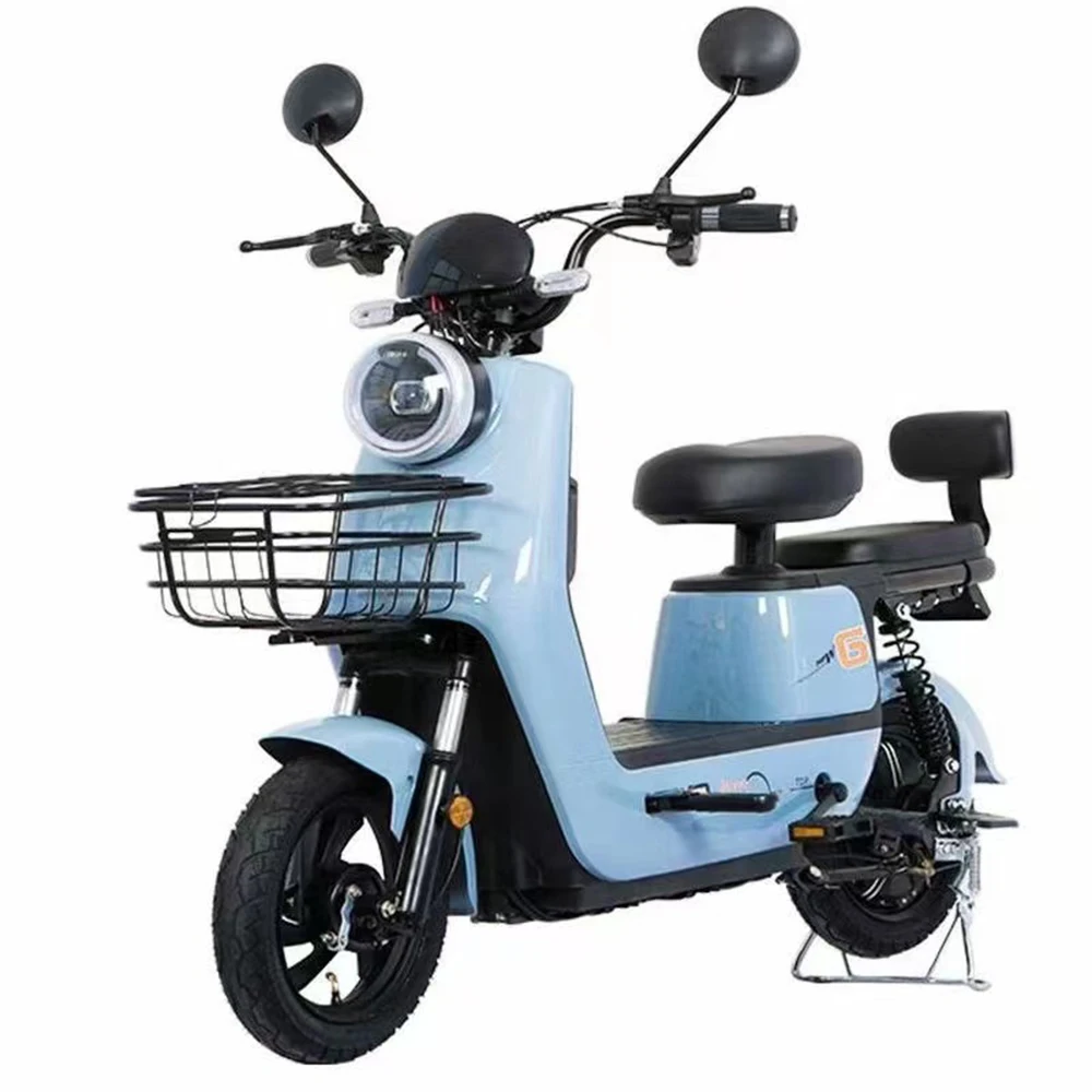 Factory Wholesale Electric Bicycle 350W 48V Adult Electric City Bike Lead-acid Battery Two-wheeled Electric Scooter - Image 6
