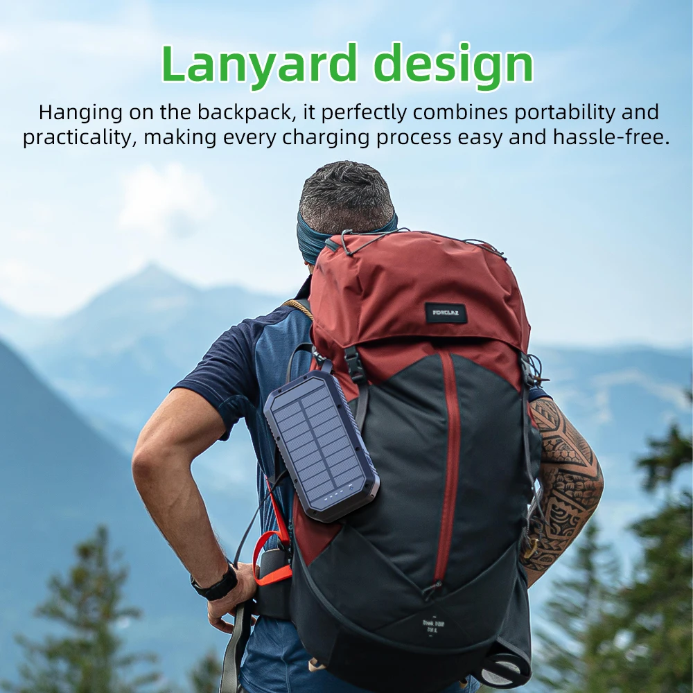 Waterproof Solar Powerbank Manufacturer Wholesales Solar Power Bank 20000mah 30000mah 5v 2a Solar Panel Power Bank Usb Charge - Image 6