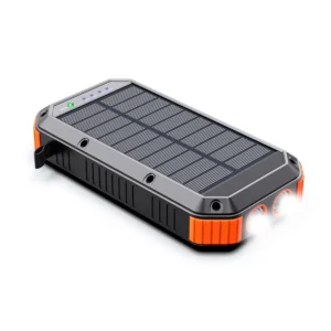 30000mAh Solar Power Bank, Outdoor Portable Charger with 2W LED Flashlight, 6 Outputs for Multi-Device & Laptop