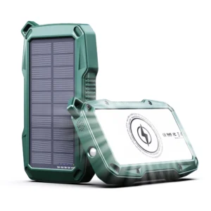 High Power LED Camping Lantern with Solar Charging 10000mAh Fast Wireless Charger Ideal for BBQ and Hiking